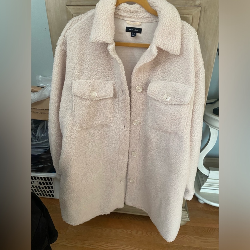 New Look borg shacket in cream